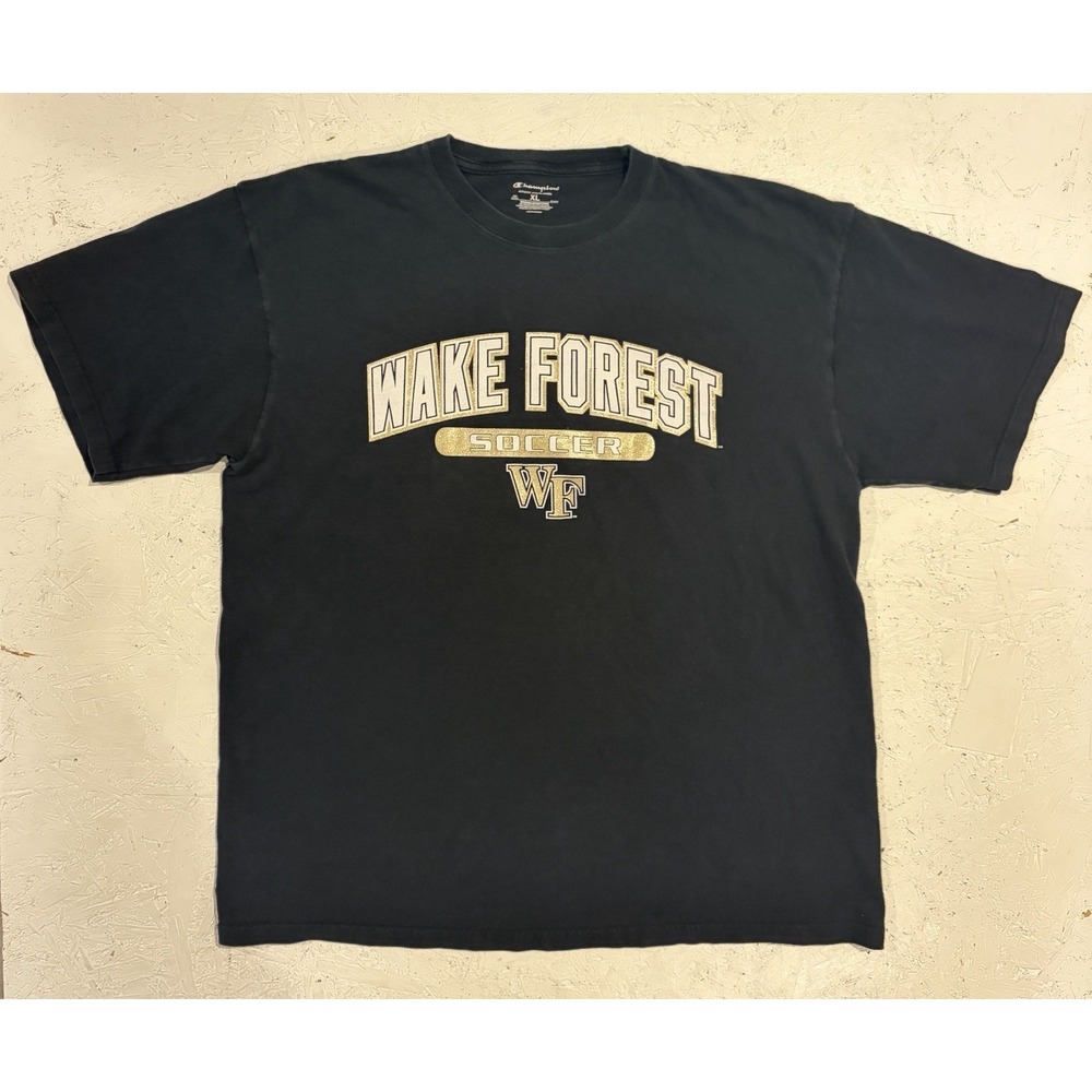 Champion Wake Forest Soccer Shirt Mens XL Black Short Sleeve Athletic College